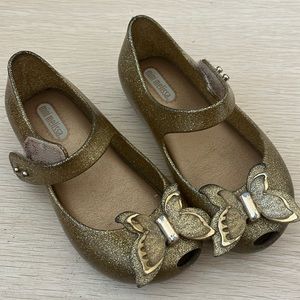 Mini Melissa Gold Shoes for Girls Sizes 2